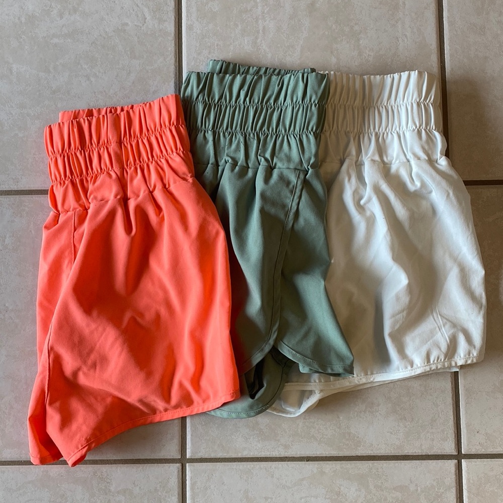 Pink Lily Athletic Shorts - Pink, Sage, White - Small